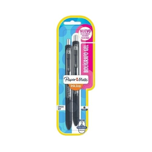 074-0012-000008 ESFERO KILOM RECTRATIL INKJOY GEL 0.7 NEGRO BLISTER X 2
