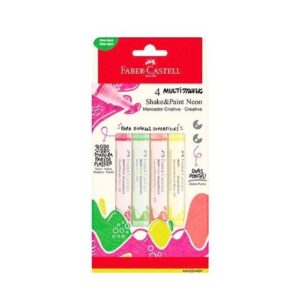 026-0019-000026 MARCADOR FABER ACRILICO AGUA NEON X 4