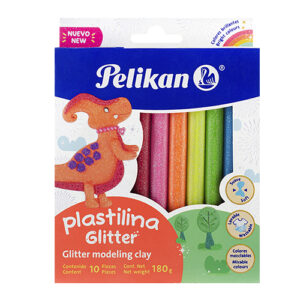 PLASTILINA CJ X 10 BARRAS GLITTER PELIKAN