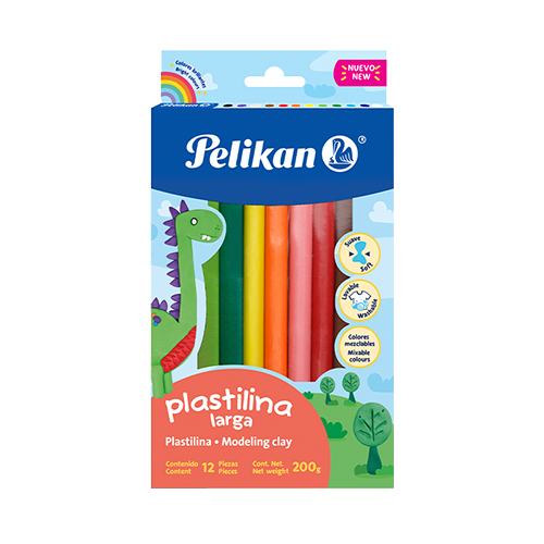 PLASTILINA PELIKAN X 12 COLORES STDOS