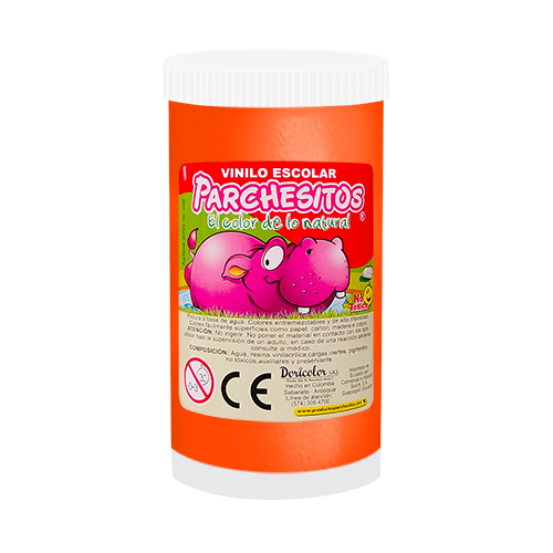 VINILO PARCHESITOS ESCOLAR X 125 GR. NARANJA