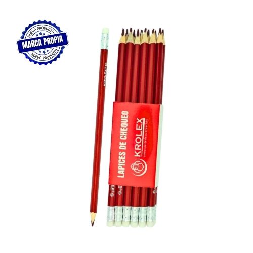 500-0009-000004 LAPIZ KROLEX ROJO CHEQUEO X12 AB587E