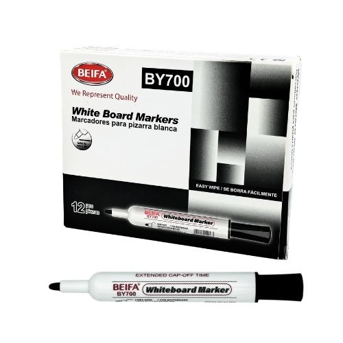 502-0019-000002 MARCADOR BORRABLE BEIFA NEGRO X 12 BISELADA BY700-01B7