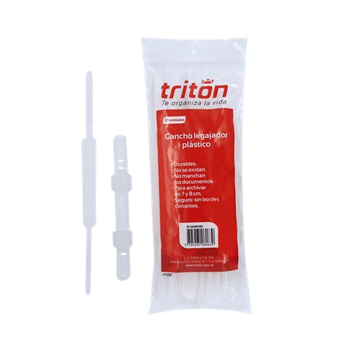 020-0002-000043 GANCHO LEG TRITON X 20 TRANSPARENTE